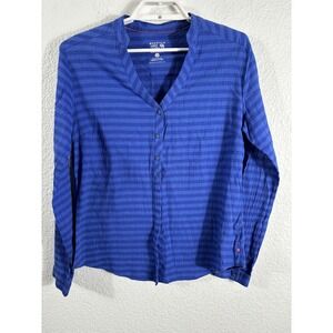 Mountain Hardwear Shirt Womens 10 Striped‎ Button Long Sleeve Outdoors Hiking
